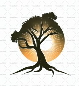 Baumsilhouette und Sonne